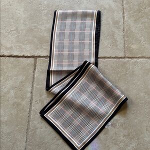 Plaid silky scarf. Never worn, new
